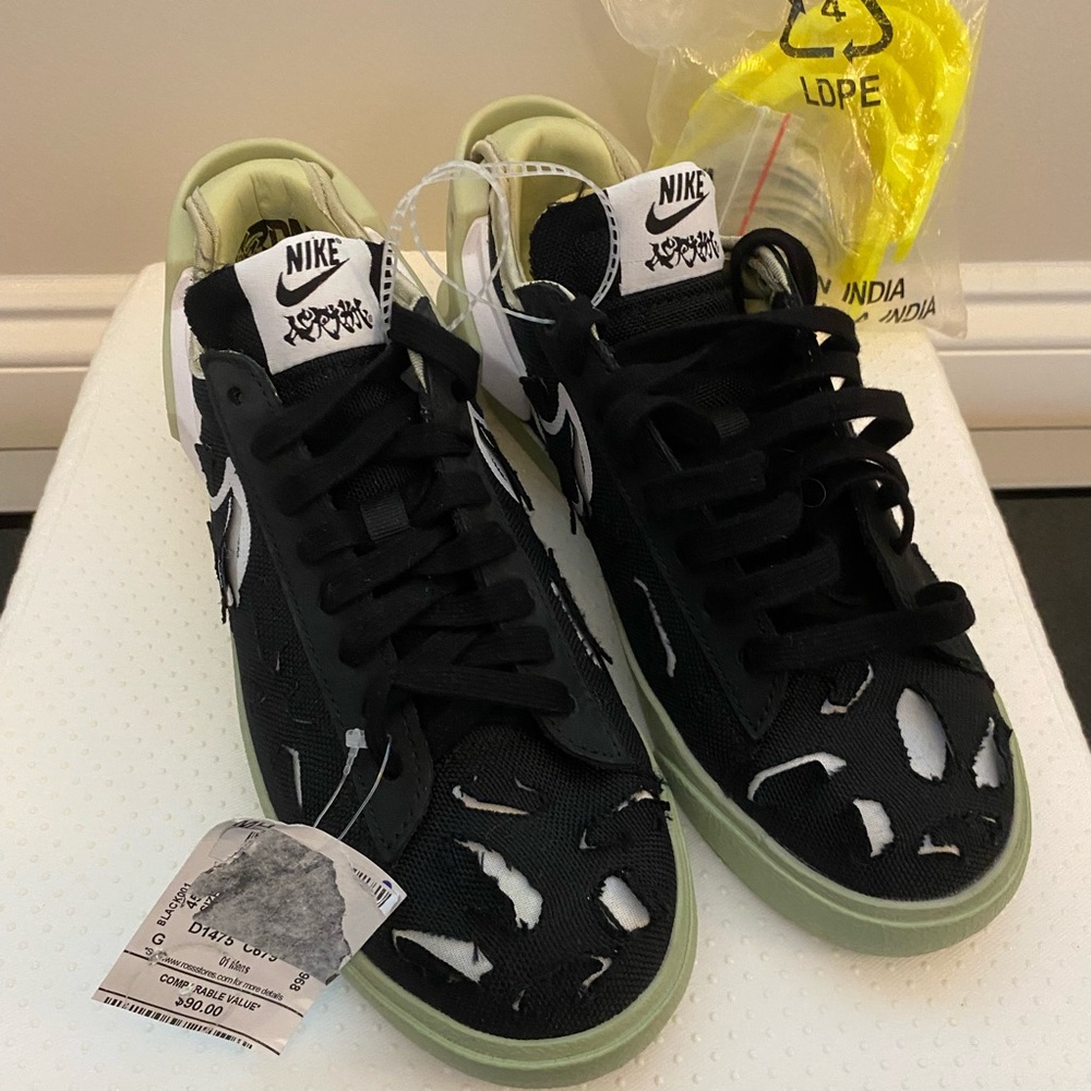 Nike Acronym x Blazer Low Black Green Aura Mens Size 5